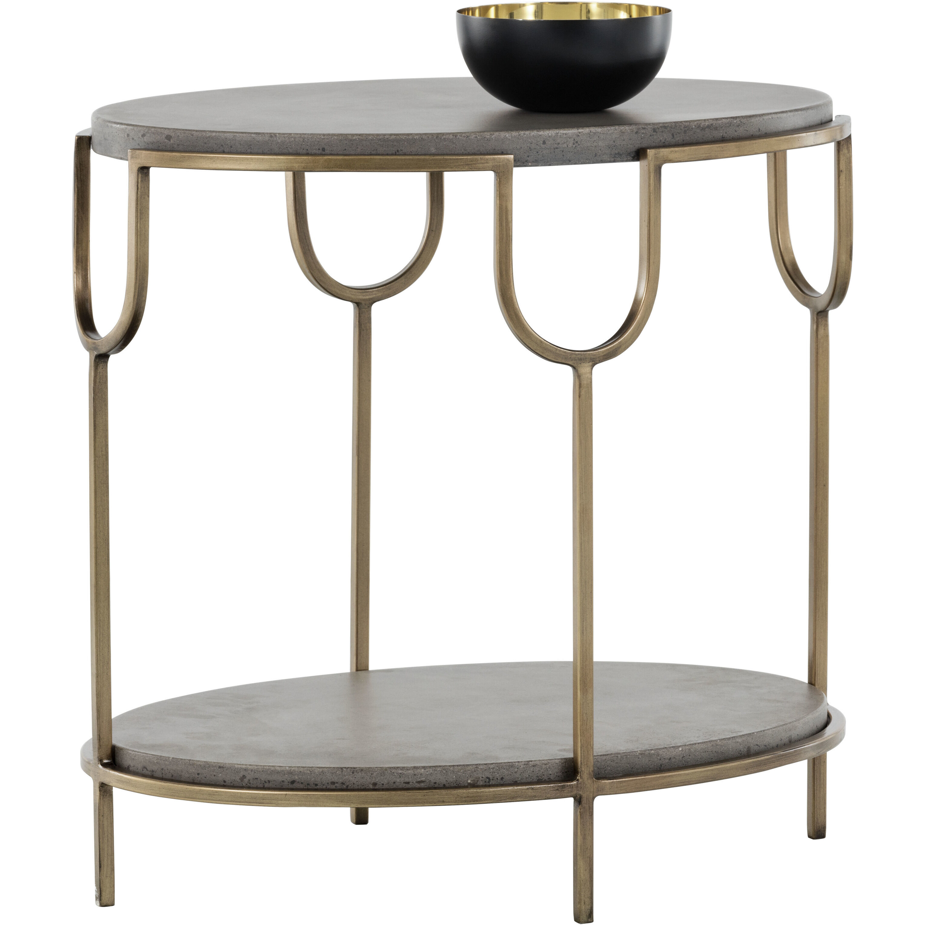 Arya 24 X 22.5 inch Grey / Antique Brass Side Table